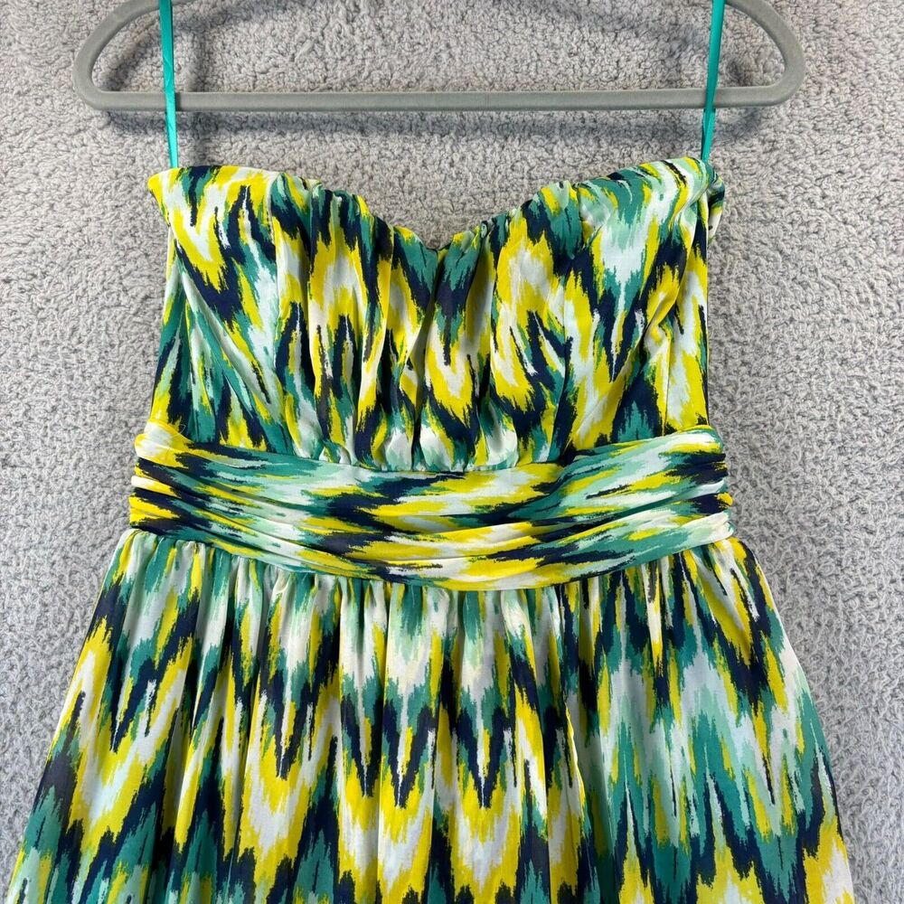 Francescas Harper Maxi Dress Medium Beachy Strapless Ruched Waist Chevron Stripe - Picture 4 of 13